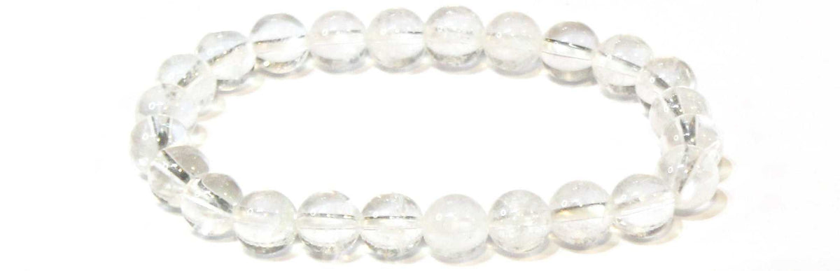 Clear Quartz Round Bead Bracelet - Amplifies Intent