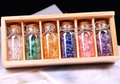 Crystal Chip Drift Bottle with Wooden Box Decor